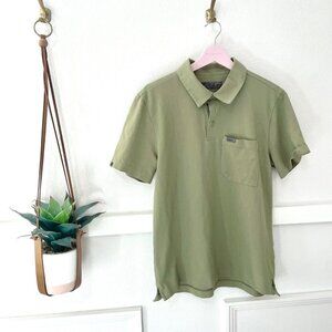 FIGS PRO Men's Pique Short Sleeve Polo Olive Green Size M
